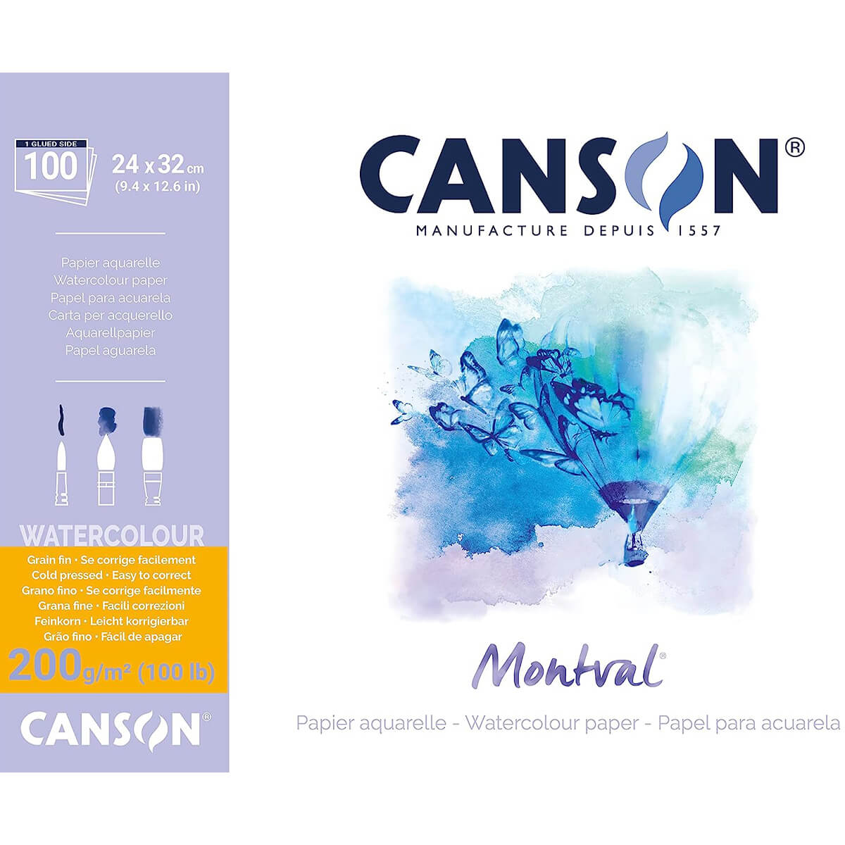 Bloco de Papel Para Aquarela Montval Max Pack Canson A4+ 200g/m²